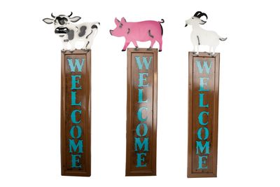 Welcome Farmhouse Metal Sign-12x45H-Wall Decor-Handmade-CLEARANCE-$20