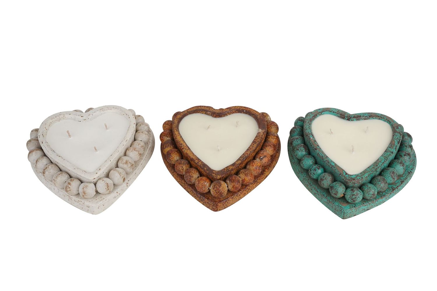 Beading Heart-Candle Pour-9x10 inches-Clay Candle Vessel-3 Color Choices-CLEARANCE-Only $10 Each