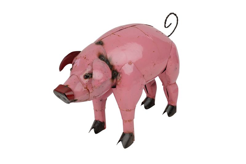 Pink Pig-Metal Farmhouse Garden Yard Art-Handmade-3 Sizes-So Cute, SIZE: Mini-16x6x10H