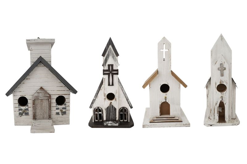 Bird house-Farmhouse-Yard Metal-Wood Art-Handmade-4 Choices