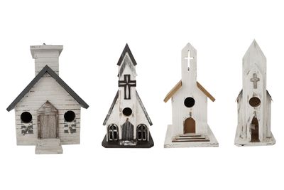 Bird house-Farmhouse-Yard Metal-Wood Art-Handmade-4 Choices
