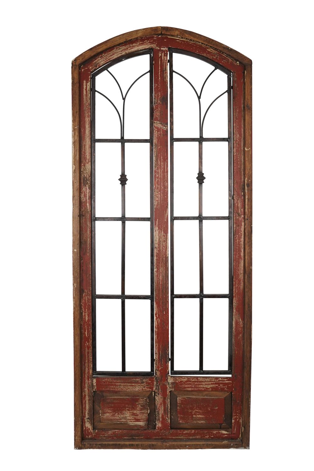 San Miguel Large--Rustic Architectural Wall Window-24x60 inches-Large, Colors: Red