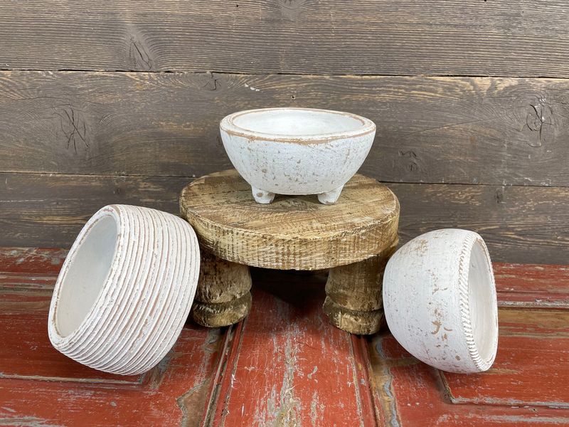 Farmhouse Clay Candle Vessel-Candle Ready-Three NEW Designs-Hivey-Morty-Pearl