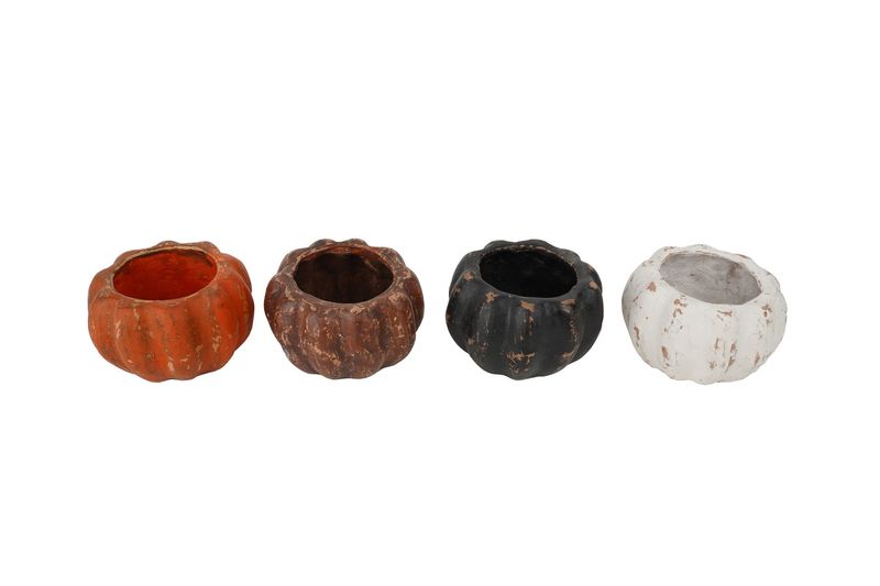 Pumpkin Candle Vessel-Handmade-Candle Pour-Clay-6 x 4 in-Exclusive Design-NEW-Pumpkin--4 Color Choices