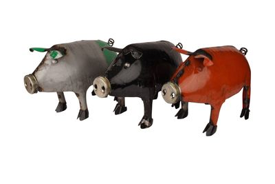 Petunia Recycled Metal Pig-ER-Yard Art-Pig-Small-16x8x10H inches