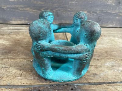 Circle of Friends Candle Holder F4-Four Friends-Three Color Choices, Colors: Turquoise