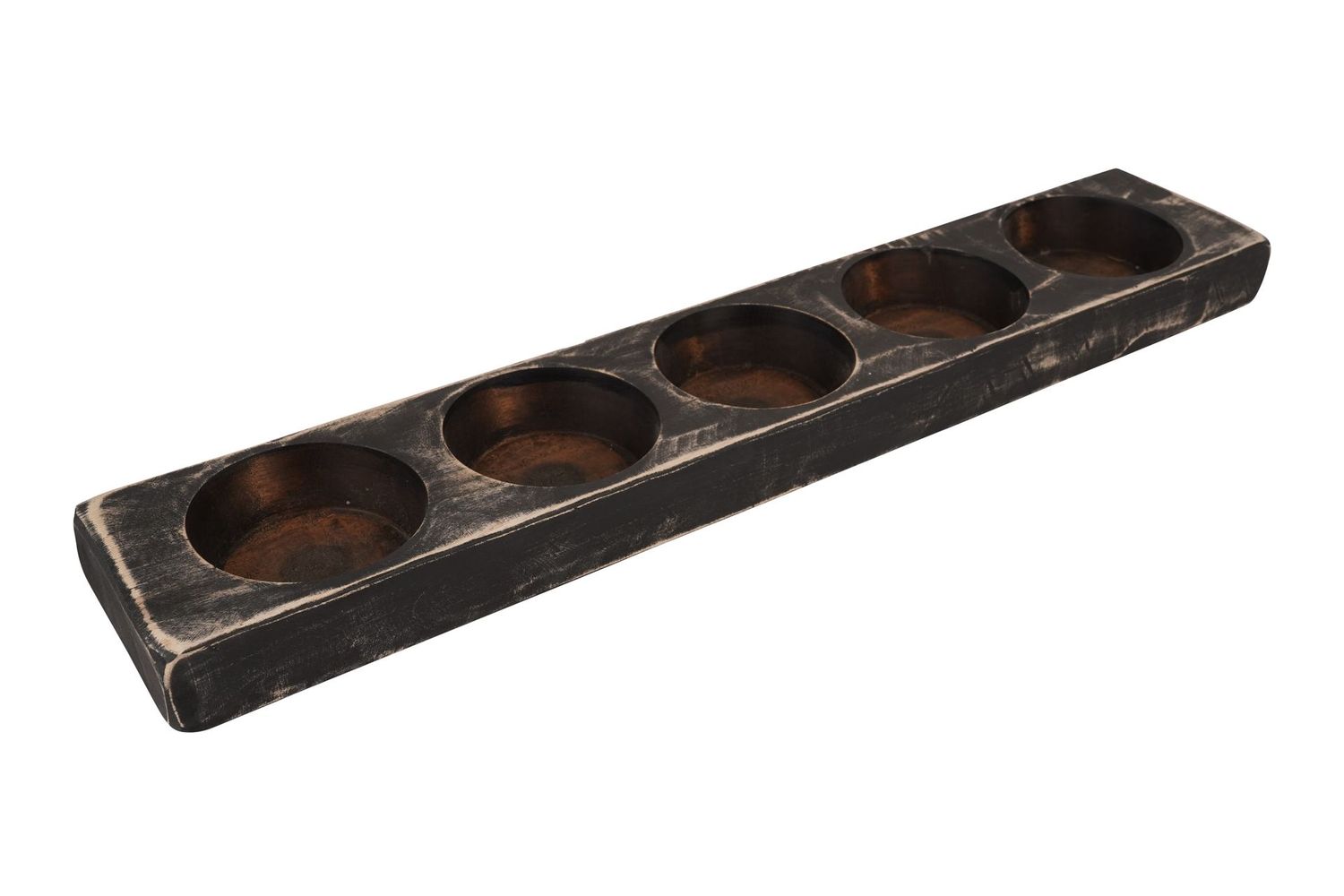 Cheese Mold-5 Hole-Rustic-Candle Ready-Five Hole-Black