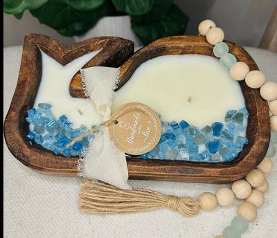 Whale Dough Bowl-10x6 inches-Sea Life-Candle Ready-Whale