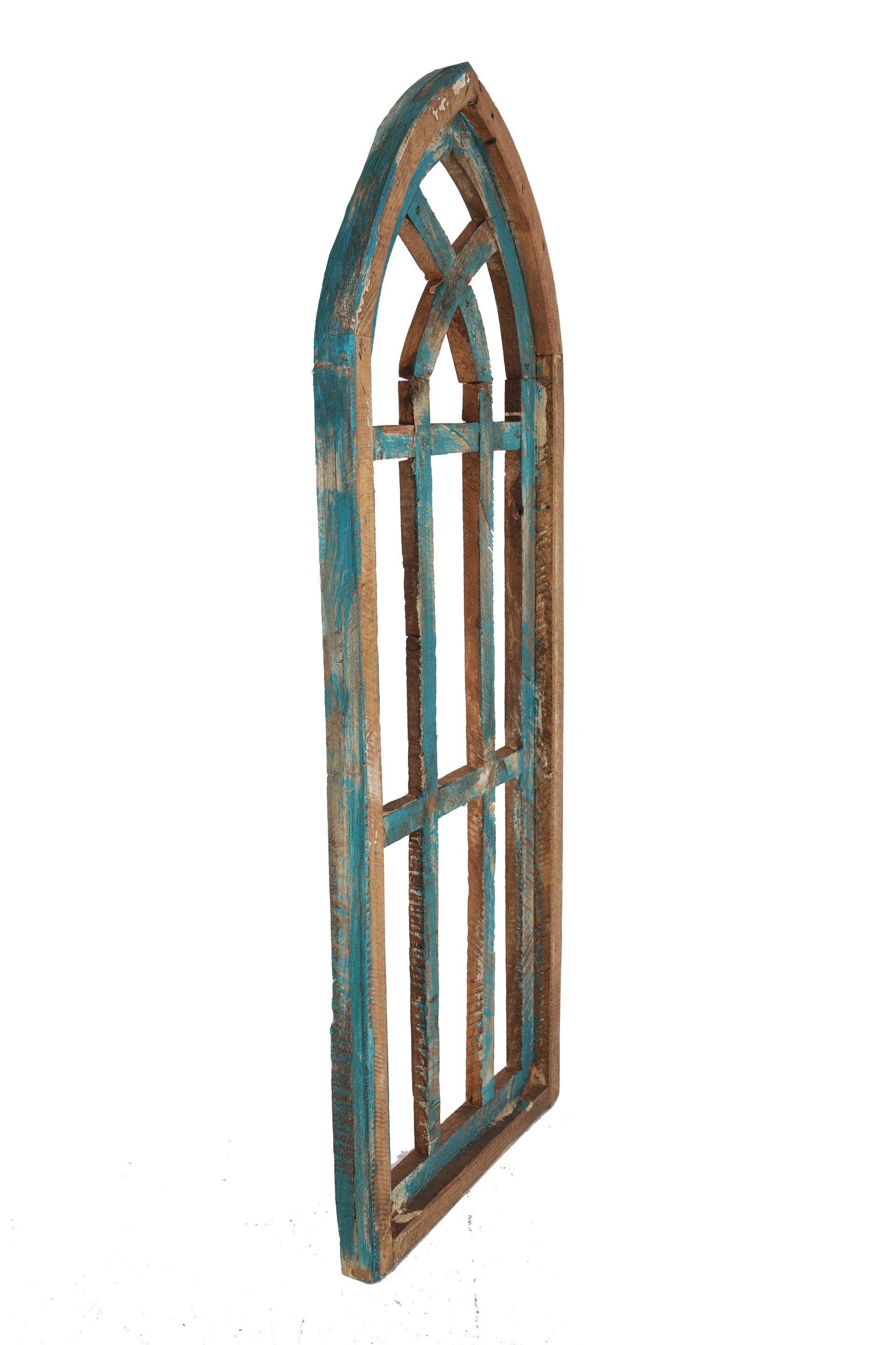 Cathedral Wall Decor Windows-Farmhouse-Set of 3-Turquoise