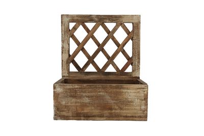 Farmhouse Lattice Wall Planter-WH-16x8x16H-Garden Decor