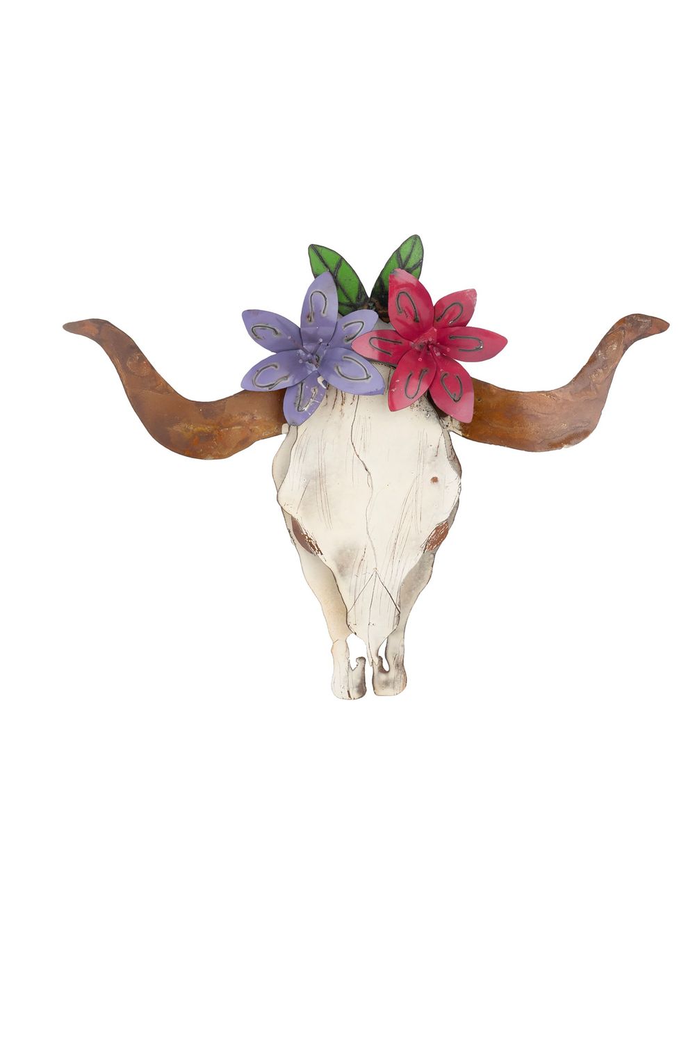 Betty Moo Metal Skull-Rustic-Western-Wall-30x20 inches-NEW