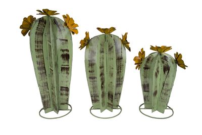 Yuma Metal Cactus-Garden-Desert Decor-Three Sizes-Green
