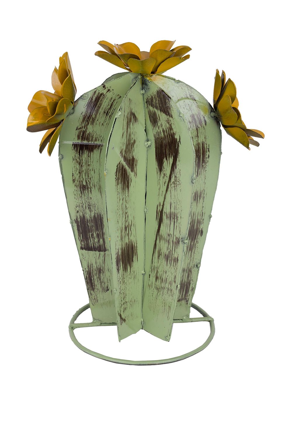 Yuma Metal Cactus-Garden-Desert Decor-Three Sizes-Green, SIZE: Small-12x14H Inches
