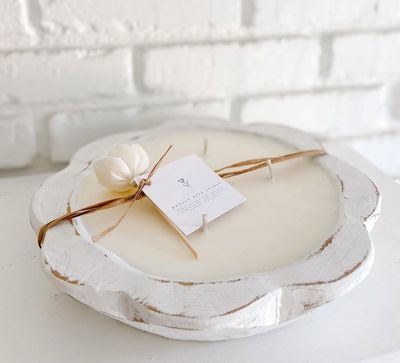 Small Flower- Candle Ready-Wooden Dough Bowl-10-12 inches-Colors