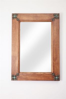 Concho Cross Rustic Mirror-Handmade-15x20 Inches-Two colors