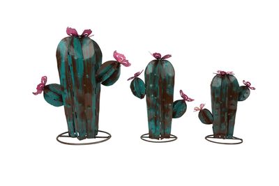 Bisbee Sahuaro Metal Cactus-Garden-Yard Art-Three Sizes-Hand Painted-Handmade-Garden Desert Decor-Bisbee-NEW