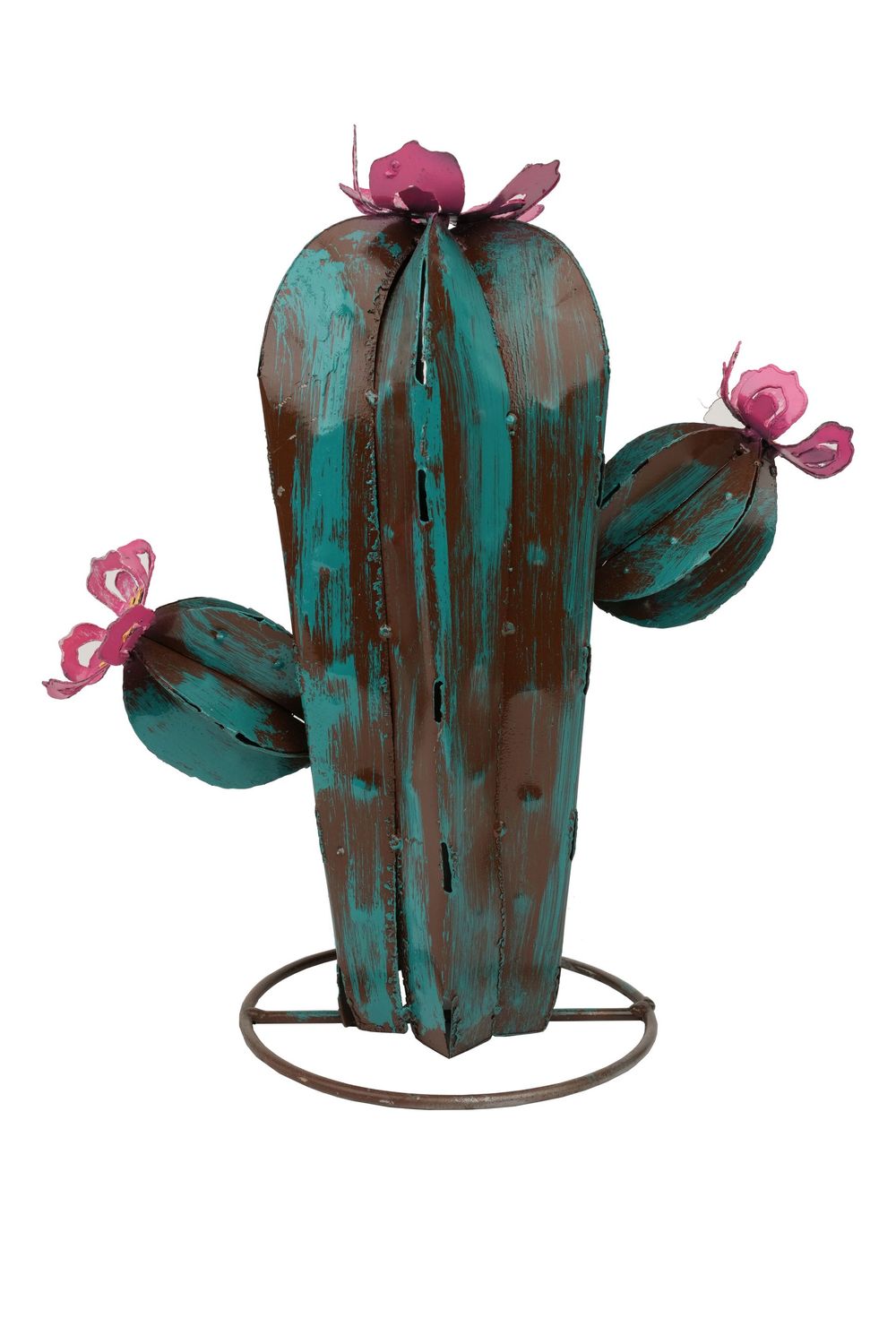 Bisbee Sahuaro Metal Cactus-Garden-Yard Art-Three Sizes-Hand Painted-Handmade-Garden Desert Decor-Bisbee-NEW, SIZE: Small-9W x 12H inches