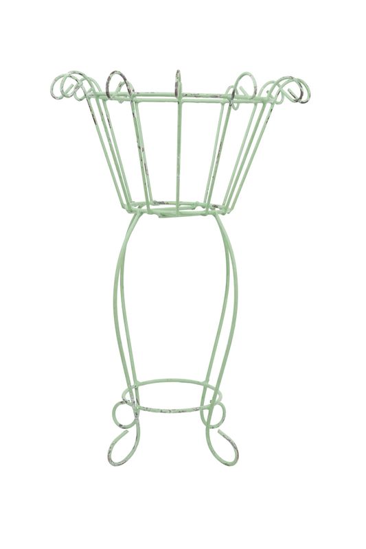 Dalhart Farmhouse Iron Planter Garden Basket-10Wx15H in-Solid Iron-Green