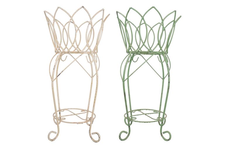 Crown Iron Planter Garden Basket-Handmade-Solid Iron-13Wx23H inches