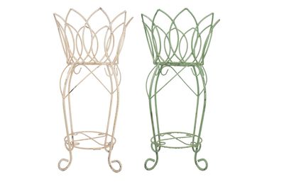 Crown Iron Planter Garden Basket-Handmade-Solid Iron-13Wx23H inches