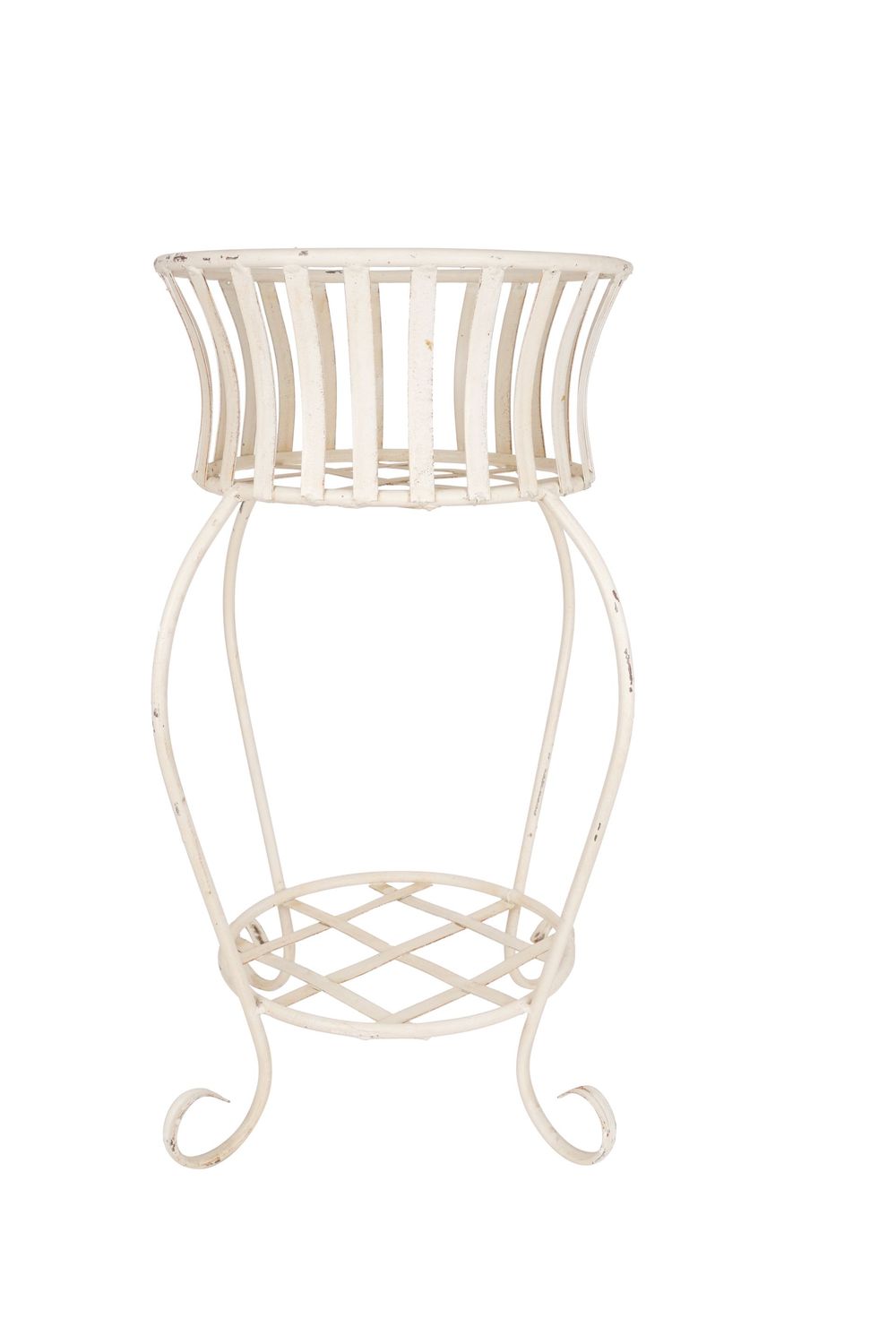 Joselyn Iron Planter Garden Basket-Handmade-Solid Iron-21Wx32H inches, COLOR: White