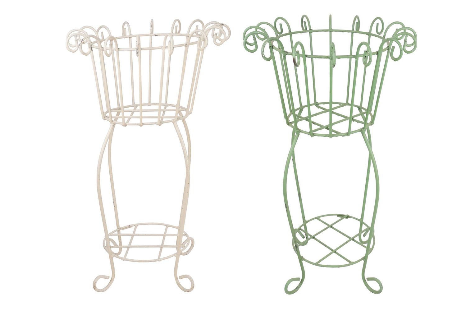 Cumberland Farmhouse Iron Planter Garden Basket-17Wx25H in-Solid Iron-Handmade-2 Color Choices