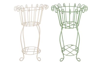 Cumberland Farmhouse Iron Planter Garden Basket-17Wx25H in-Solid Iron-Handmade-2 Color Choices