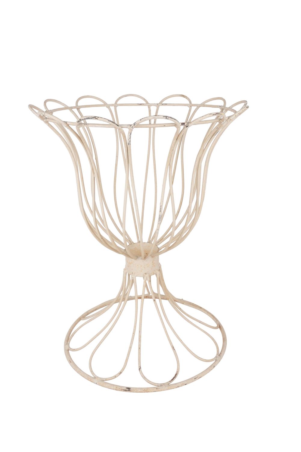 Copa Iron Planter Garden Basket-Handmade-Solid Iron-15Wx22H inches, COLOR: White