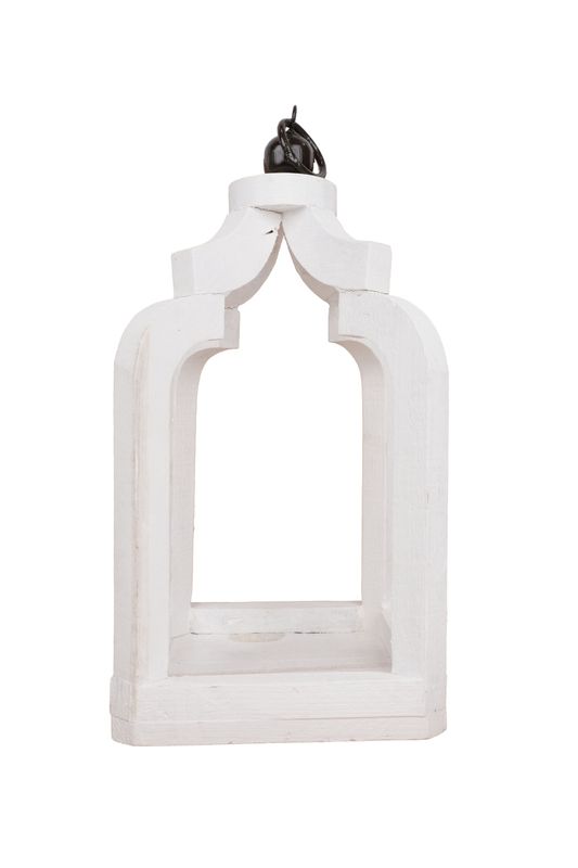 Luxe Farmhouse Lantern-9x18H inches-Luxe Lantern-White