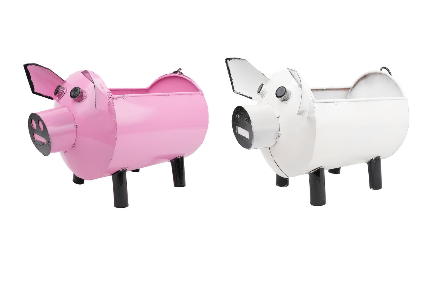 Garden Metal Pig Planter-Rustic-Handmade-17x12x11H-Two Colors-New