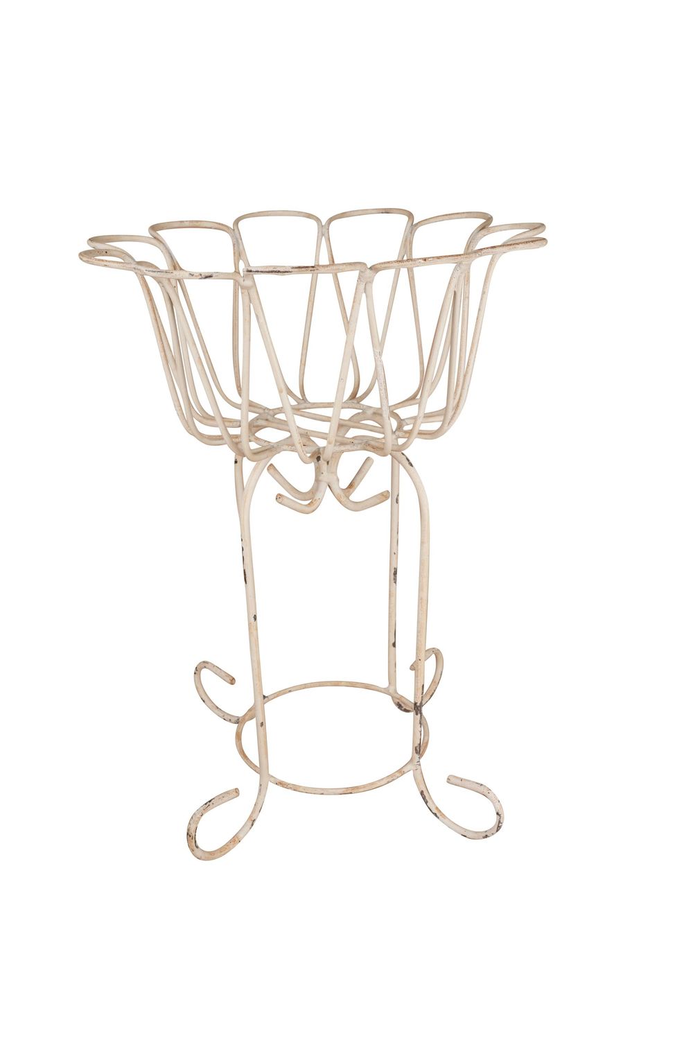 Parksley Farmhouse Metal Planter Basket-WH-15x21H inches-White