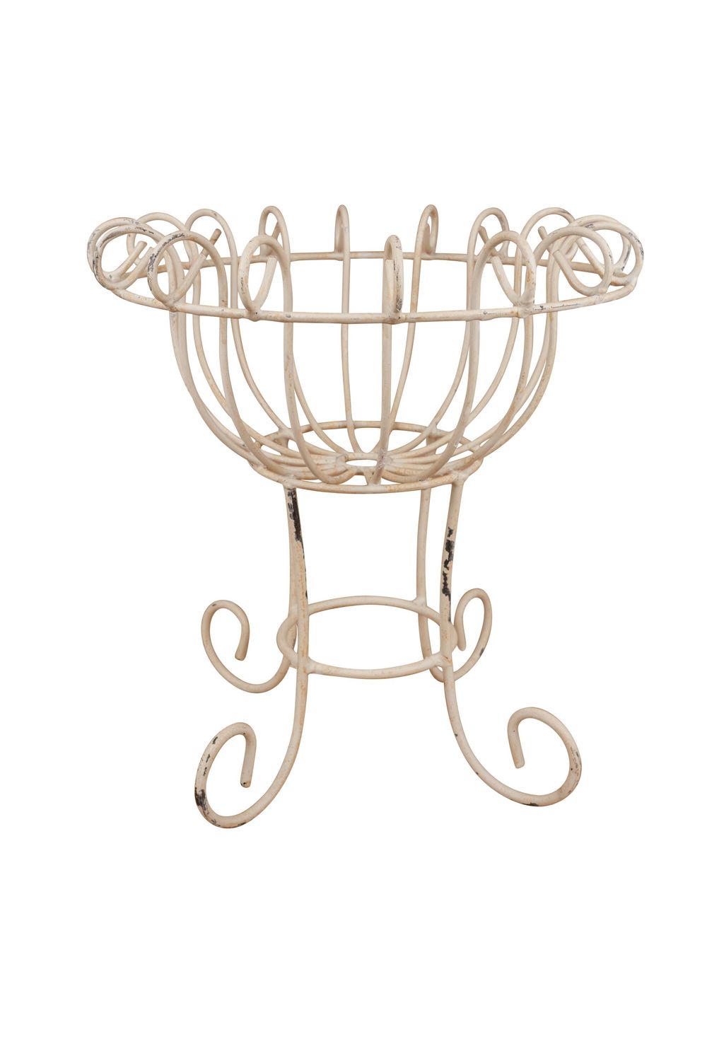 La Salle Farmhouse Metal Planter Basket-WH-15x16H inches-White