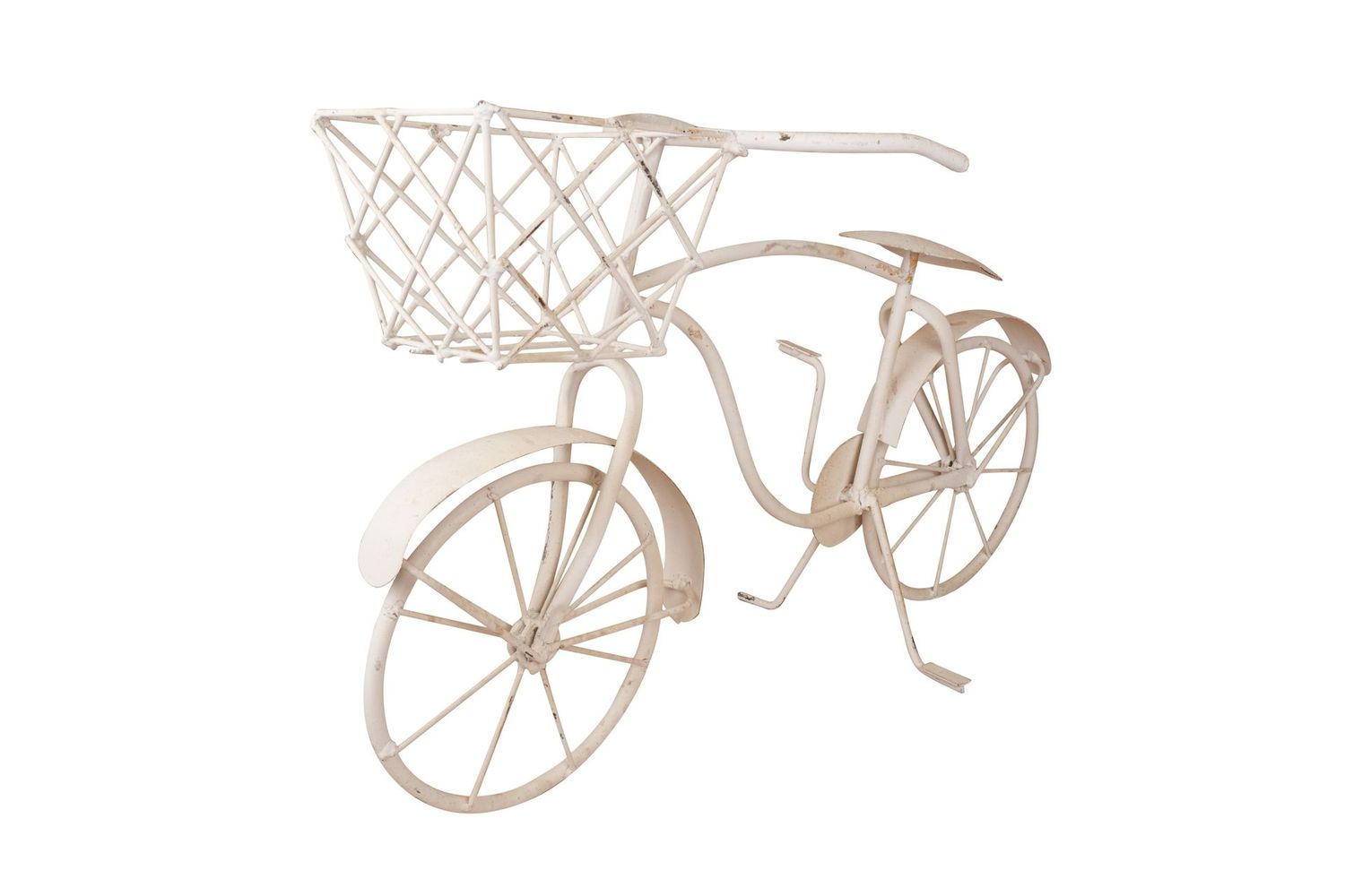 Bicycle Garden Iron Basket Planter-32x11x20 inch-Two Colors, COLOR: White