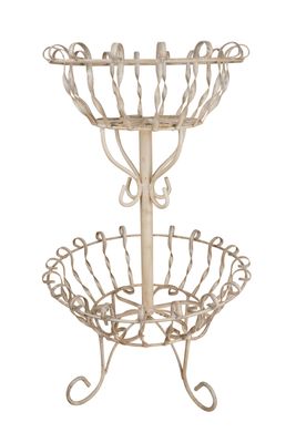 Kirby Double Garden Planter-Farmhouse-Fruit Basket-17x27 inches-White
