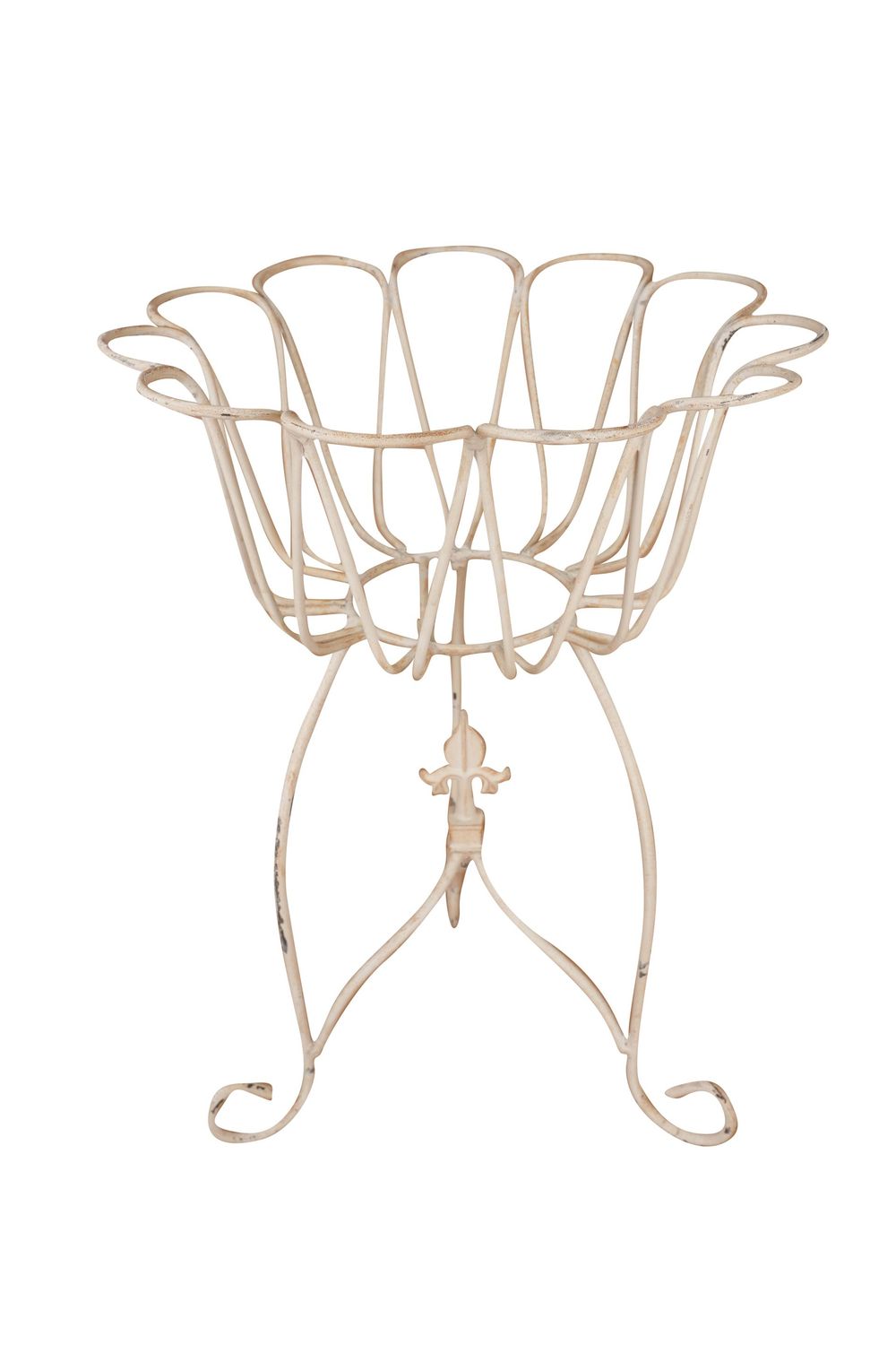 Kyle Farmhouse Metal Planter Basket-WH-15x21H inches-White