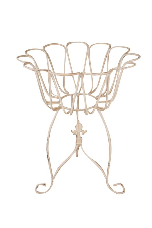 Kyle Farmhouse Metal Planter Basket-WH-15x21H inches-White