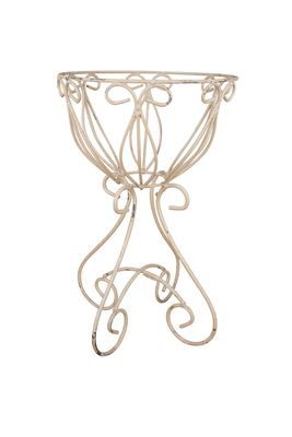 Tubac Farmhouse Metal Planter Basket-WH-13x22H-Tubac-White