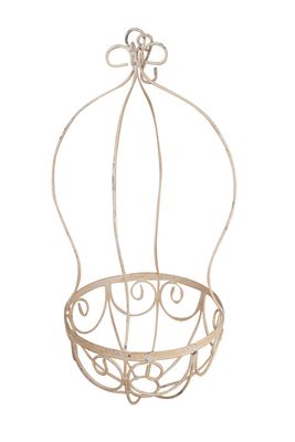 Peanut Farmhouse Hanging Planter Basket-14x31 inches-White