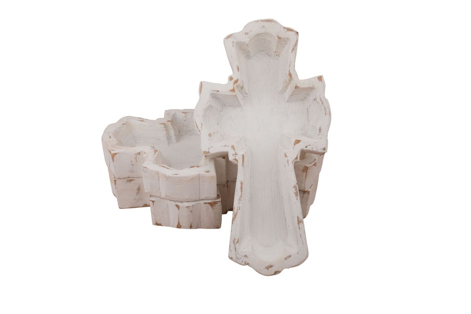 Hope Cross Dough Bowl-6x11 inches-Candle Ready-Two Colors-Hope Cross, Colors: White