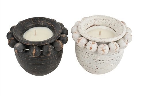 Beadzie Jar-Candle Pour-Clay Candle Vessel-5x4 in.-Two Colors