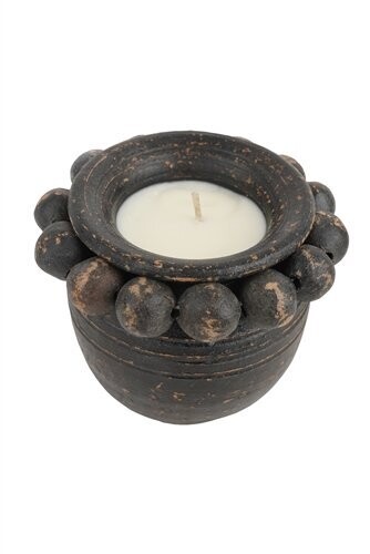 Beadzie Jar-Candle Pour-Clay Candle Vessel-5x4 in.-Two Colors, Colors: Black