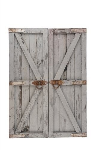 Canyon Hills Farmhouse Wall Decor Doors-Pair-24x31 inches-Three Colors Canyon Hills Farmhouse Wall Decor Doors-Pair-24x31 inches-Three Colors, Colors: Gray