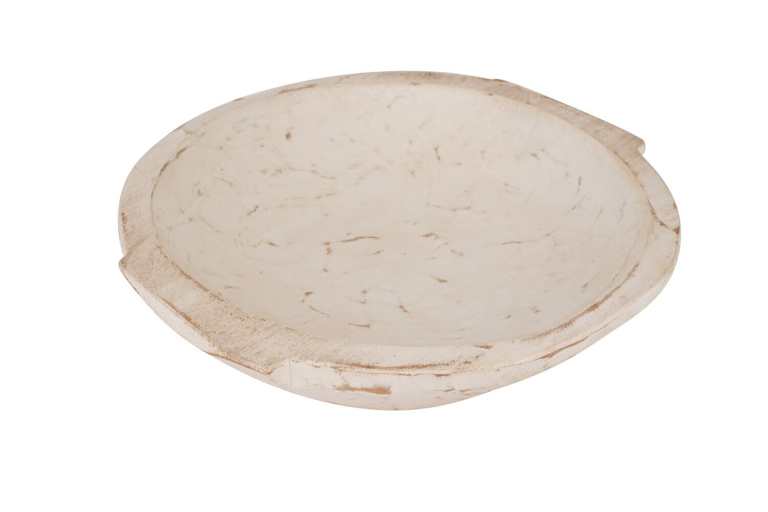 Chubster Round Dough Bowl With Handles-Carved-13-15 inches, Colors: Pure White