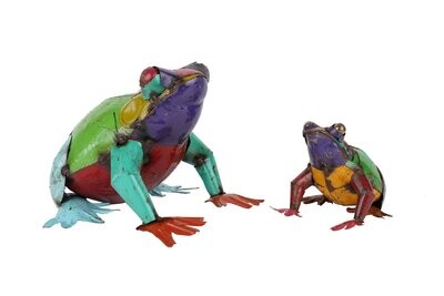 Colorful Metal Garden Frog-Yard Art- Handmade-Two Sizes Colorful Metal Garden Frog-Yard Art- Handmade-Two Sizes