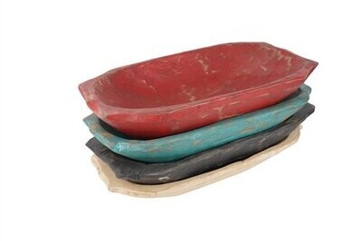 Deep Wooden Dough Bowl W/ Handles-Batea-Colors-10x20 inches