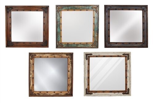El Paso Rustic-Farmhouse-Accent Mirror-31x31 inches-Vanity Mirror