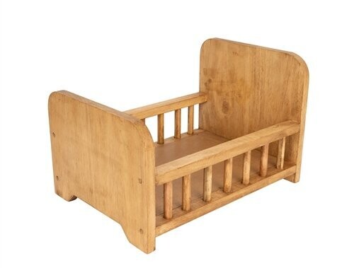 CLEARANCE-Railey Bed-Newborn Prop-Solid Wood-Waxed