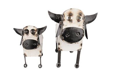 Farmhouse Metal Cow-Garden-Yard Art-Farmhouse-Cow-Black and White Farmhouse Metal Cow-Garden-Yard Art-Farmhouse-Cow-Black and White