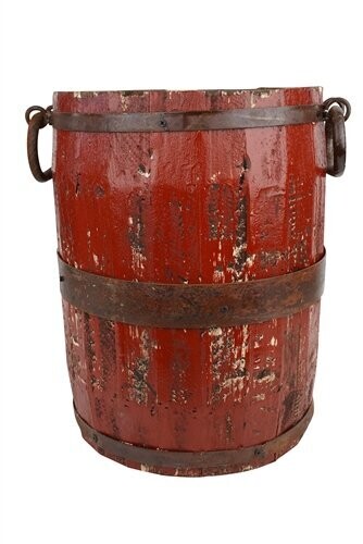Rustic Trim Bucket-Planter-Farmhouse-15Wx18H-Gorgeous-5 Colors, Colors: Red