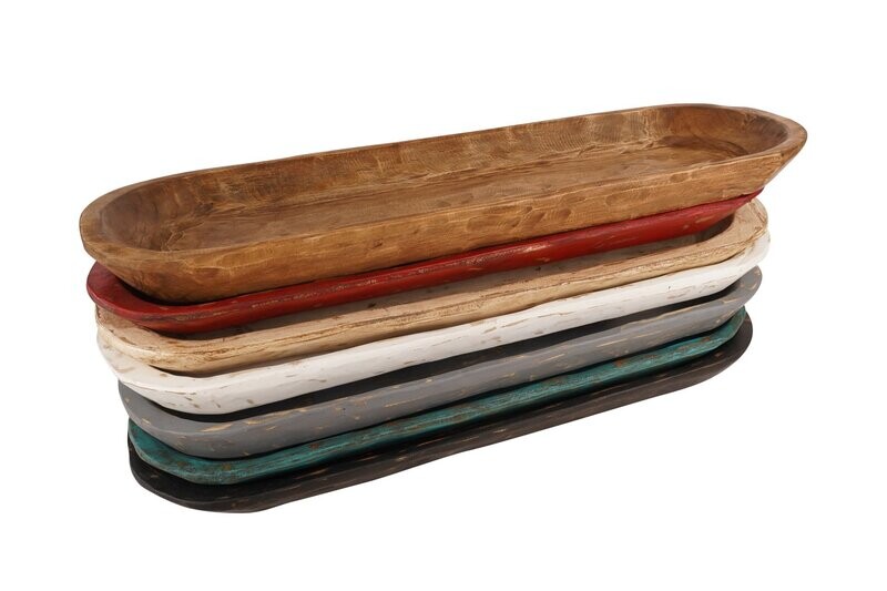 Bella-Small-Rustic Farmhouse Wooden Dough Bowl Batea-9x20 inches-NEW